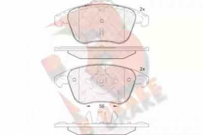 R BRAKE rb1866 -  Комплект тормозных колодок, дисковый тормоз